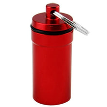 Load image into Gallery viewer, 1pc Portable WaterProof Mini Medicine Storage Bottle Outdoor Aluminum Waterproof Medicine Storage Bottle Pill Box Keychain