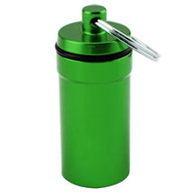 Load image into Gallery viewer, 1pc Portable WaterProof Mini Medicine Storage Bottle Outdoor Aluminum Waterproof Medicine Storage Bottle Pill Box Keychain